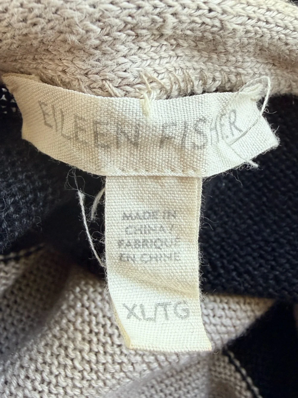 Eileen Fisher Organic Linen Striped Pullover‎ Sweater XL Crewneck 3/4 Sleeve - Picture 4 of 6